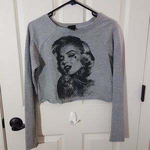 Marilyn Monroe Long Sleeve Crop Top